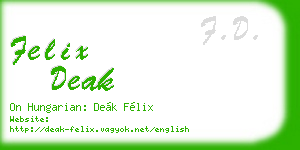 felix deak business card